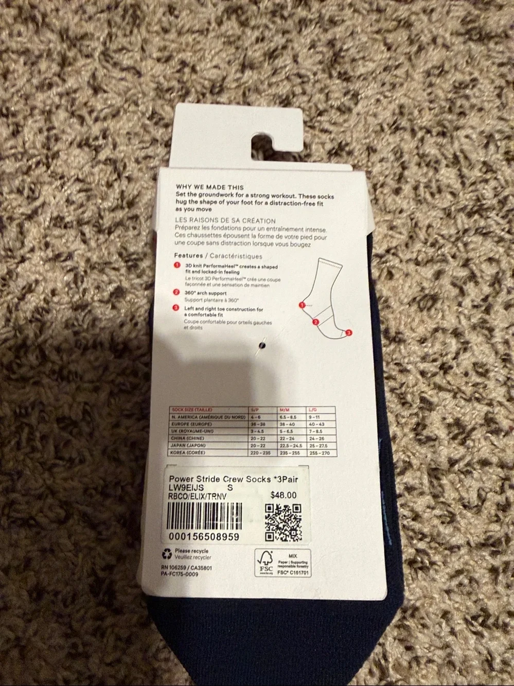 lululemon Power Stride Socks - 3 pack